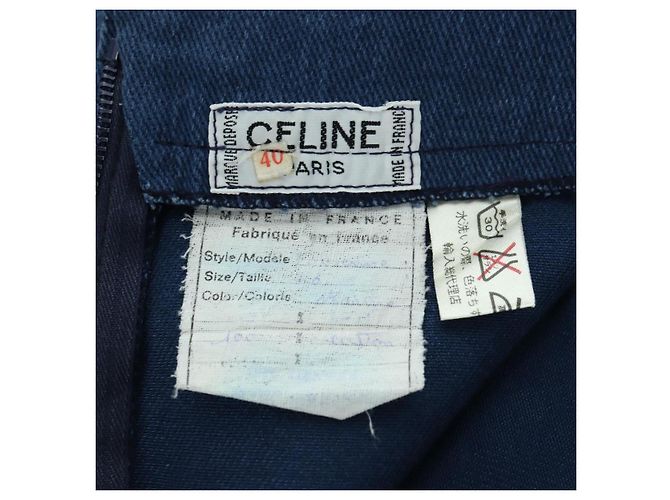 Céline Falda CELINE Denim Azul Oro Auth 177454V Dorado - vista 8