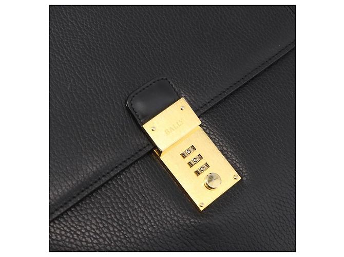 Borsa Business BALLY in pelle nera e oro Auth bs34560 Nero D'oro - vista 10