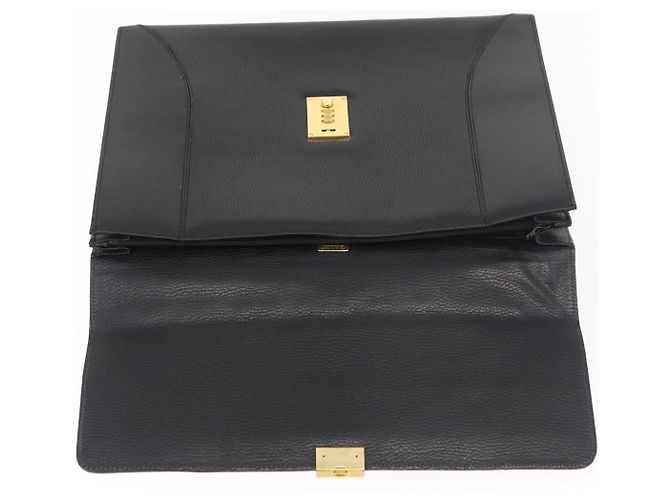 Borsa Business BALLY in pelle nera e oro Auth bs34560 Nero D'oro - vista 11