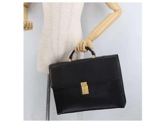 Borsa Business BALLY in pelle nera e oro Auth bs34560 Nero D'oro - vista 25