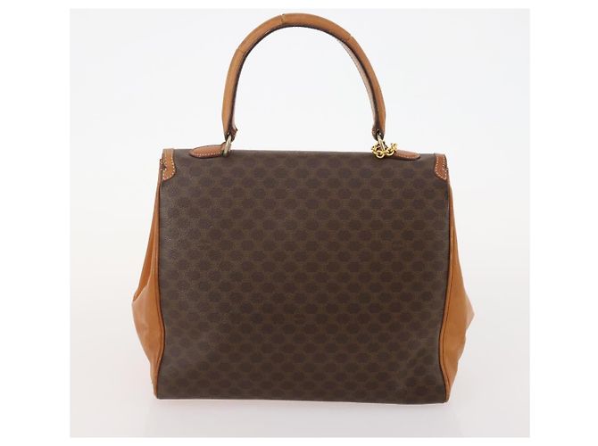 Céline Borsa a Spalla CELINE Macadam Canvas PVC Pelle 2 Set Marrone Auth am11453 - vista 13