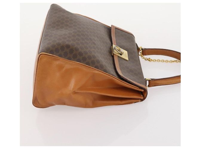 Céline Borsa a Spalla CELINE Macadam Canvas PVC Pelle 2 Set Marrone Auth am11453 - vista 14