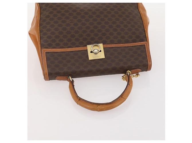 Céline Borsa a Spalla CELINE Macadam Canvas PVC Pelle 2 Set Marrone Auth am11453 - vista 15