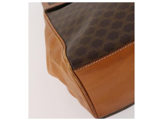 Céline Borsa a Spalla CELINE Macadam Canvas PVC Pelle 2 Set Marrone Auth am11453 - vista 18