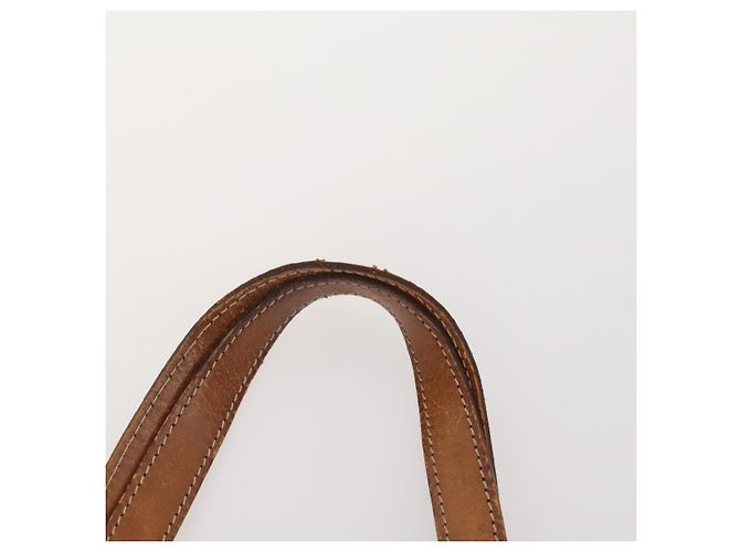 Céline Borsa a Spalla CELINE Macadam Canvas PVC Pelle 2 Set Marrone Auth am11453 - vista 6