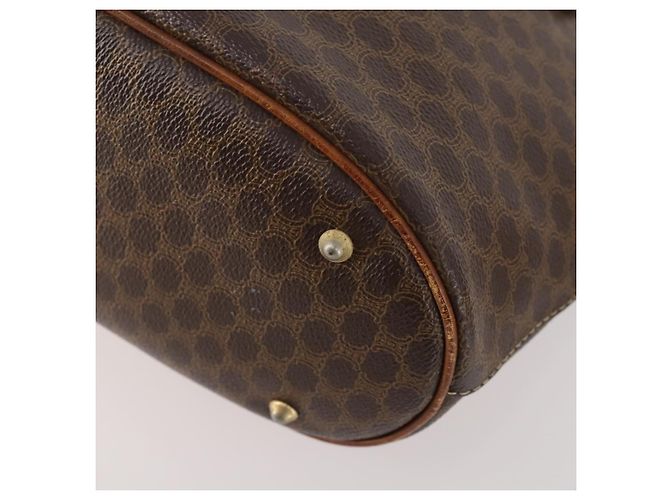 Céline Borsa a Spalla CELINE Macadam Canvas PVC Pelle 2 Set Marrone Auth am11453 - vista 9