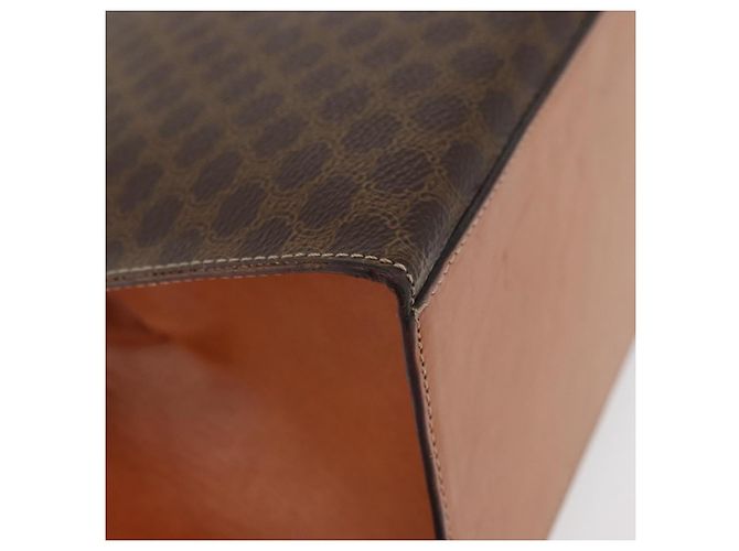Céline Borsa CELINE Macadam Canvas PVC Pelle Marrone Oro Auth 178653A D'oro - vista 14