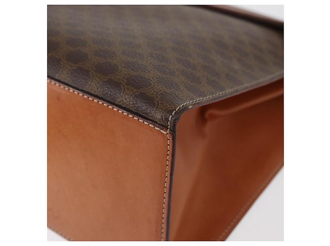 Céline Borsa CELINE Macadam Canvas PVC Pelle Marrone Oro Auth 178653A D'oro - vista 15