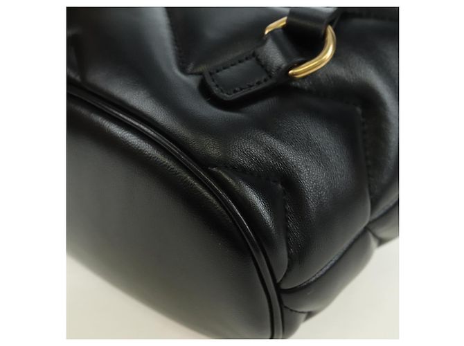 Zaino GUCCI GG Marmont in pelle nera e oro 777253 Auth BA12395SAV Nero D'oro - vista 19