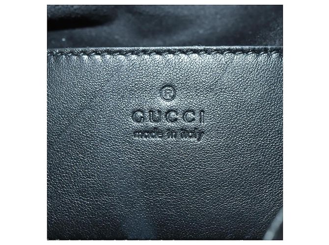 Zaino GUCCI GG Marmont in pelle nera e oro 777253 Auth BA12395SAV Nero D'oro - vista 24