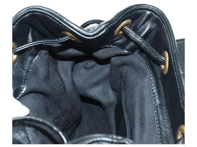 Zaino GUCCI GG Marmont in pelle nera e oro 777253 Auth BA12395SAV Nero D'oro - vista 25