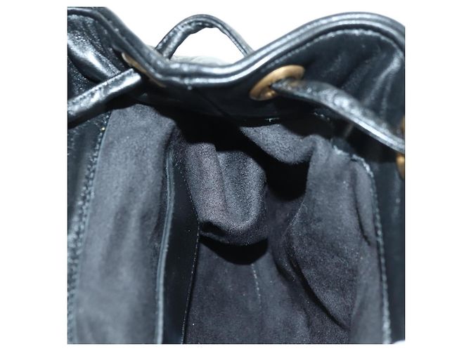 Zaino GUCCI GG Marmont in pelle nera e oro 777253 Auth BA12395SAV Nero D'oro - vista 26
