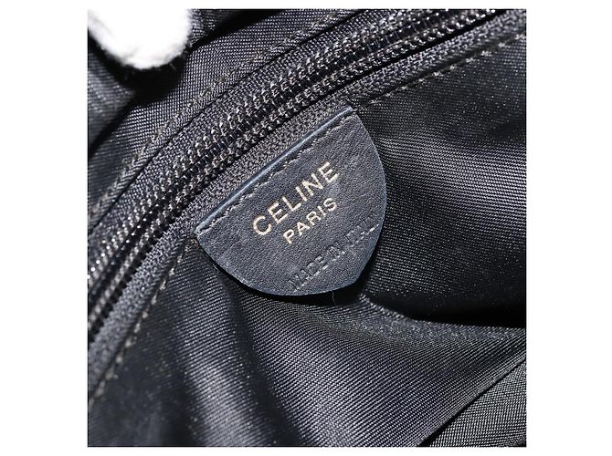 Céline Borsa a mano CELINE Circle Nylon Nero Oro Auth 178011A D'oro - vista 18