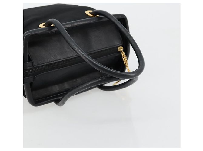 Céline Borsa a mano CELINE Circle Nylon Nero Oro Auth 178011A D'oro - vista 7