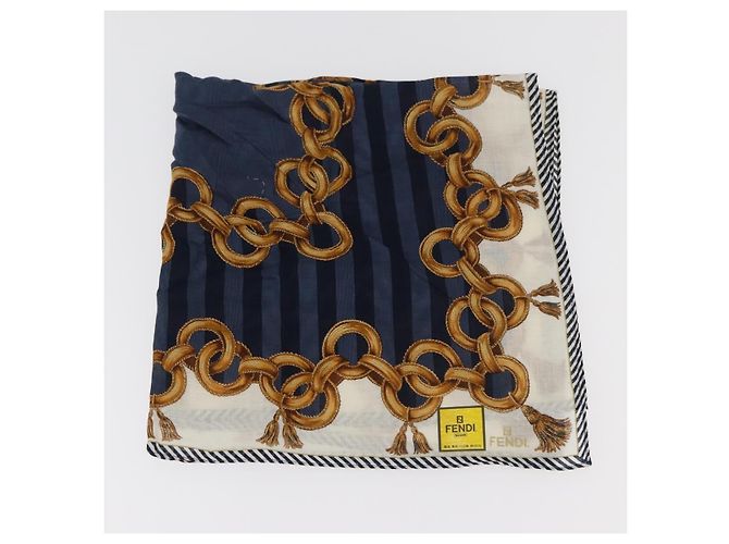 FENDI Fazzoletto di Cotone Set da 2 Pezzi Rosso Blu Autentico am11455A - vista 5