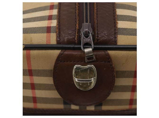 Borsa Boston Burberrys Nova Check in tela beige e oro Auth 175137 D'oro - vista 10