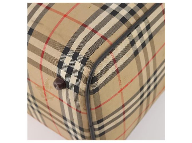 Borsa Boston Burberrys Nova Check in tela beige e oro Auth 175137 D'oro - vista 14