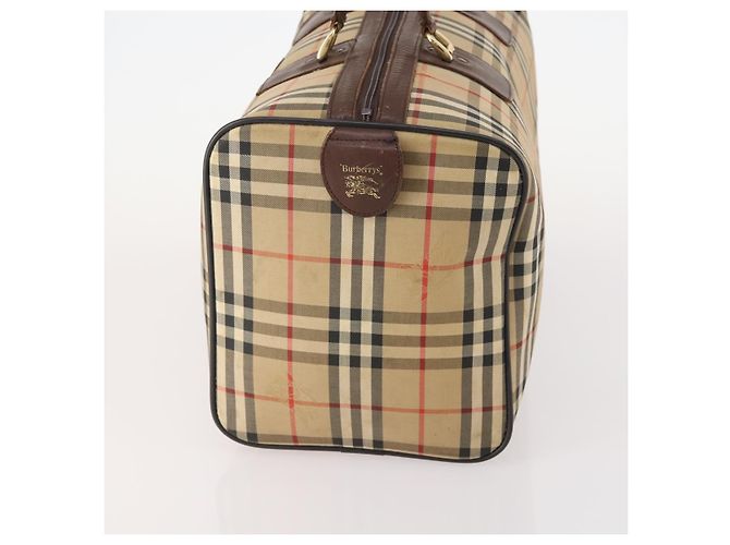 Borsa Boston Burberrys Nova Check in tela beige e oro Auth 175137 D'oro - vista 3