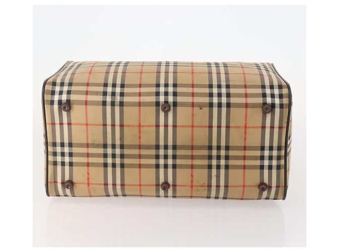 Borsa Boston Burberrys Nova Check in tela beige e oro Auth 175137 D'oro - vista 5