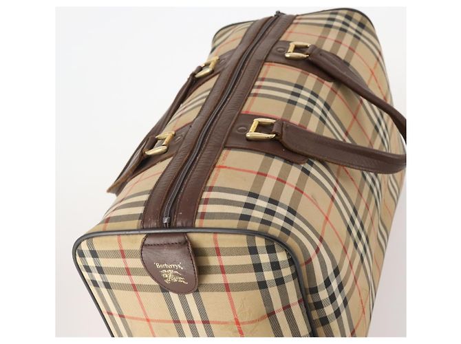Borsa Boston Burberrys Nova Check in tela beige e oro Auth 175137 D'oro - vista 6