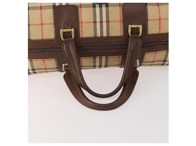 Borsa Boston Burberrys Nova Check in tela beige e oro Auth 175137 D'oro - vista 7