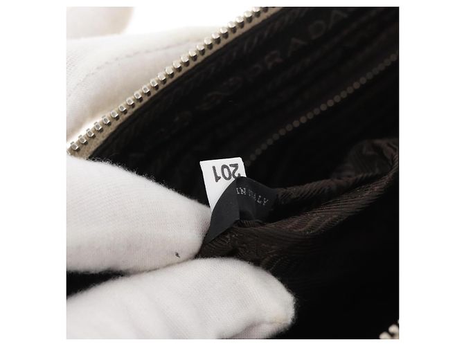 Saffiano Borsa Business PRADA in pelle Safiano Avorio Argento Auth bs34948A Crudo - vista 12