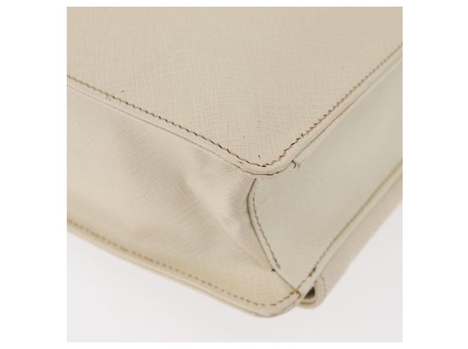 Saffiano Borsa Business PRADA in pelle Safiano Avorio Argento Auth bs34948A Crudo - vista 14