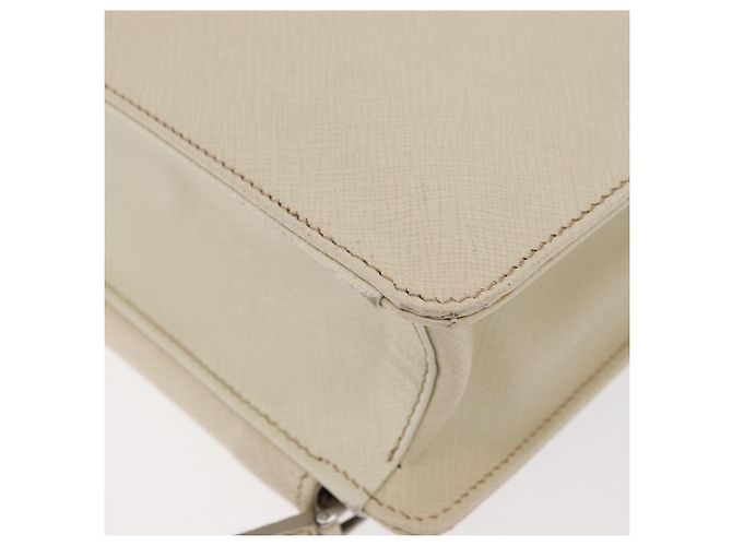 Saffiano Borsa Business PRADA in pelle Safiano Avorio Argento Auth bs34948A Crudo - vista 15