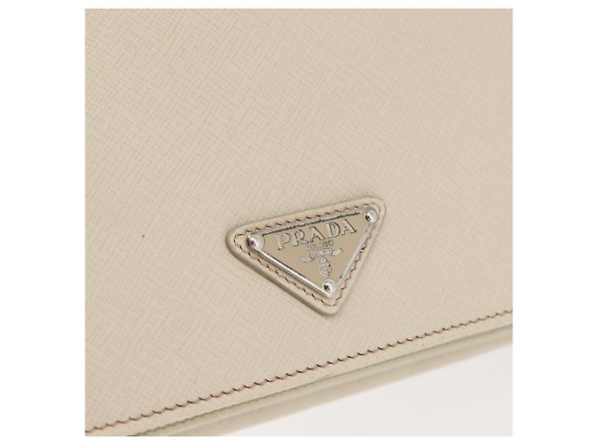 Saffiano Borsa Business PRADA in pelle Safiano Avorio Argento Auth bs34948A Crudo - vista 17