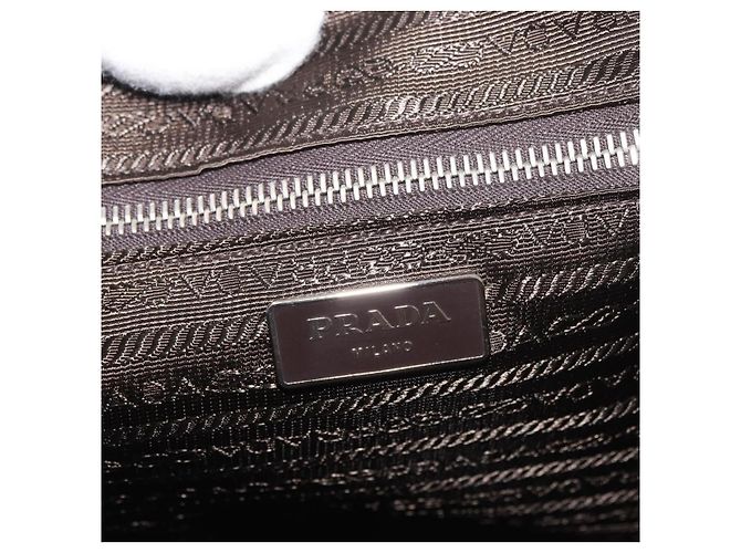 Saffiano Borsa Business PRADA in pelle Safiano Avorio Argento Auth bs34948A Crudo - vista 19