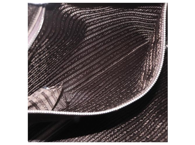 Saffiano Borsa Business PRADA in pelle Safiano Avorio Argento Auth bs34948A Crudo - vista 23