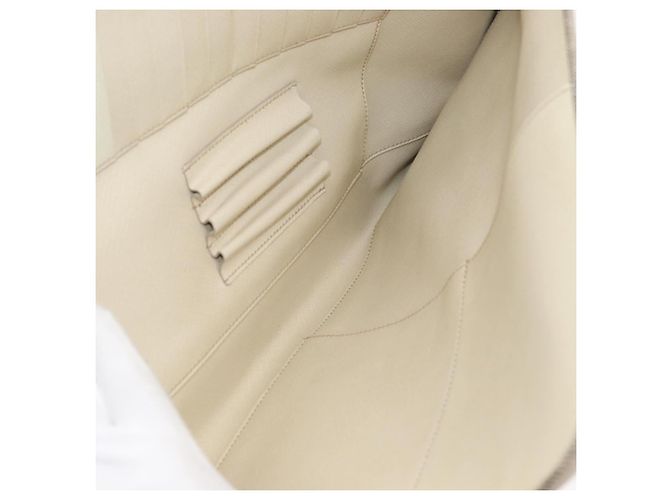 Saffiano Borsa Business PRADA in pelle Safiano Avorio Argento Auth bs34948A Crudo - vista 24