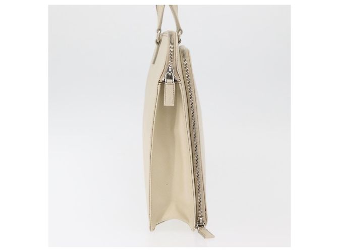 Saffiano Borsa Business PRADA in pelle Safiano Avorio Argento Auth bs34948A Crudo - vista 3