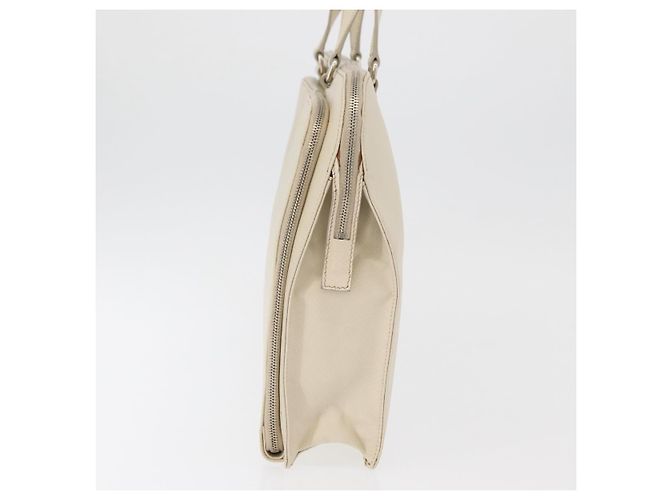 Saffiano Borsa Business PRADA in pelle Safiano Avorio Argento Auth bs34948A Crudo - vista 4