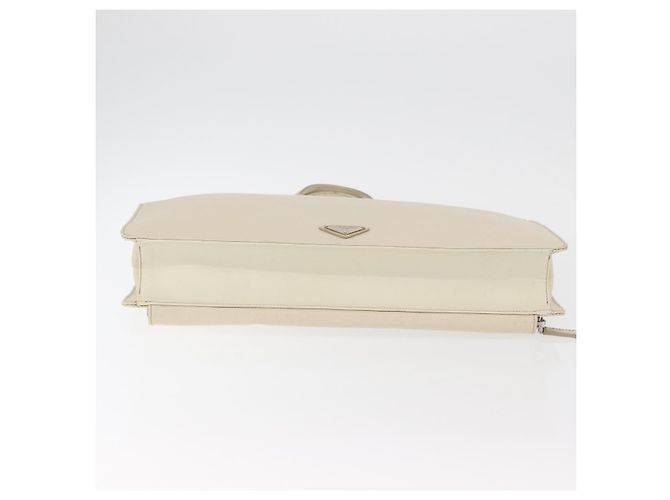 Saffiano Borsa Business PRADA in pelle Safiano Avorio Argento Auth bs34948A Crudo - vista 5