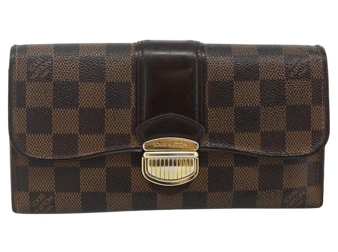 LOUIS VUITTON Damier Ebene Portefeuille Sistina Long Wallet N61747 Auth bs35096 - vista 13