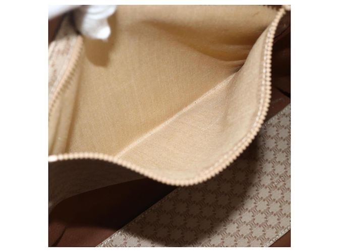 Céline Borsa Tote CELINE Macadam Canvas PVC Beige Oro Auth fm5318 D'oro - vista 11