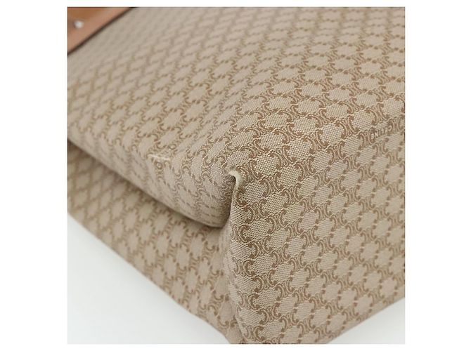 Céline Borsa Tote CELINE Macadam Canvas PVC Beige Oro Auth fm5318 D'oro - vista 14