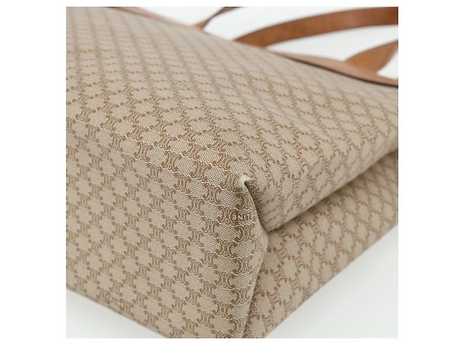 Céline Borsa Tote CELINE Macadam Canvas PVC Beige Oro Auth fm5318 D'oro - vista 15