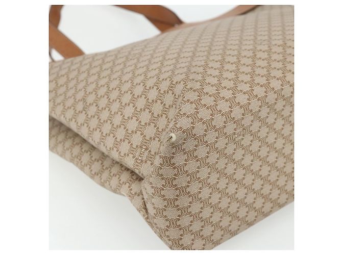 Céline Borsa Tote CELINE Macadam Canvas PVC Beige Oro Auth fm5318 D'oro - vista 16