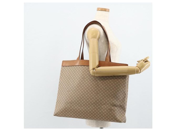 Céline Borsa Tote CELINE Macadam Canvas PVC Beige Oro Auth fm5318 D'oro - vista 21
