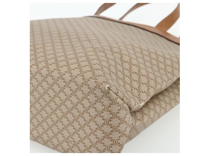 Céline Borsa Tote CELINE Macadam Canvas PVC Beige Oro Auth fm5318 D'oro - vista 9