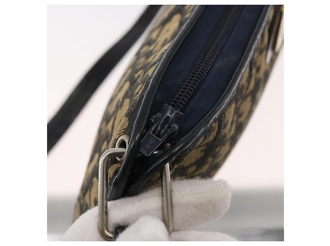 Borsa a Spalla Christian Dior Trotter Canvas Blu Navy Oro Autentica 178491 D'oro - vista 10