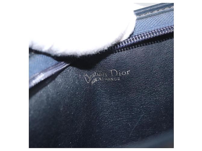 Borsa a Spalla Christian Dior Trotter Canvas Blu Navy Oro Autentica 178491 D'oro - vista 11