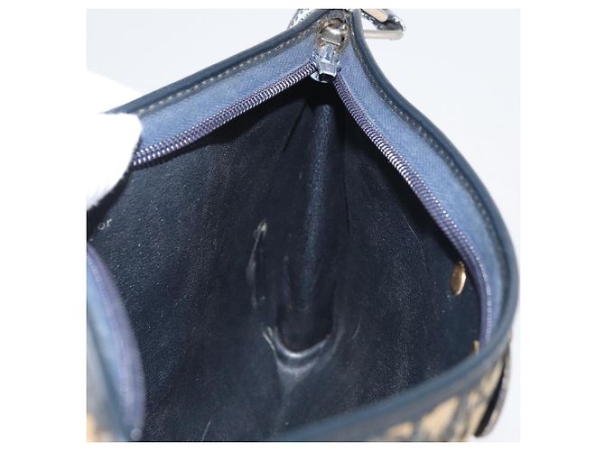 Borsa a Spalla Christian Dior Trotter Canvas Blu Navy Oro Autentica 178491 D'oro - vista 18