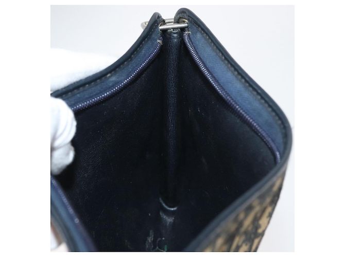 Borsa a Spalla Christian Dior Trotter Canvas Blu Navy Oro Autentica 178491 D'oro - vista 19