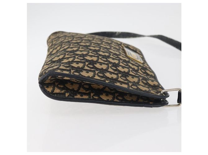 Borsa a Spalla Christian Dior Trotter Canvas Blu Navy Oro Autentica 178491 D'oro - vista 3