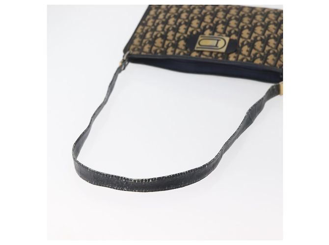Borsa a Spalla Christian Dior Trotter Canvas Blu Navy Oro Autentica 178491 D'oro - vista 7