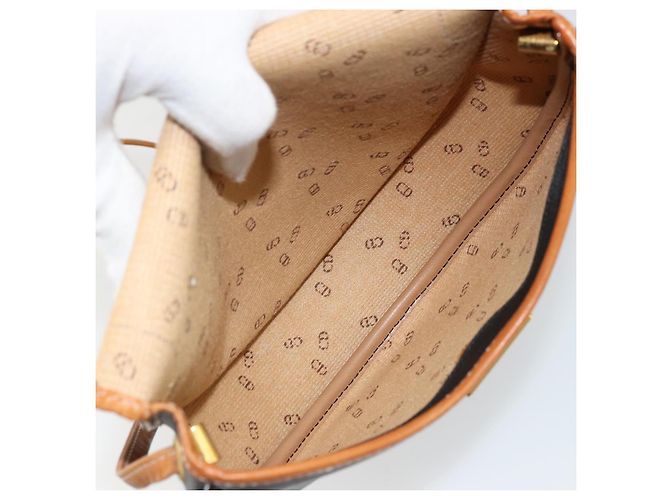 Borsa a tracolla Christian Dior in tela rivestita nero e oro Auth BA12423 D'oro - vista 12