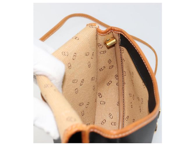 Borsa a tracolla Christian Dior in tela rivestita nero e oro Auth BA12423 D'oro - vista 19